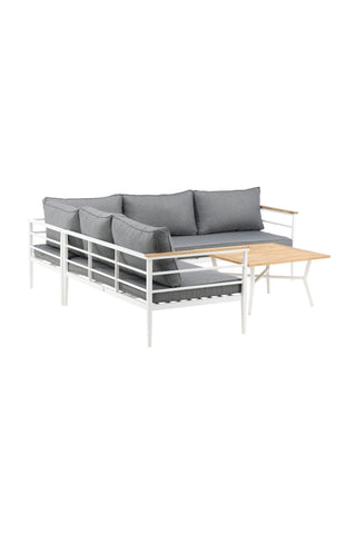 Venture Home Mexico Hörnsoffa - Vit Alu / Teak