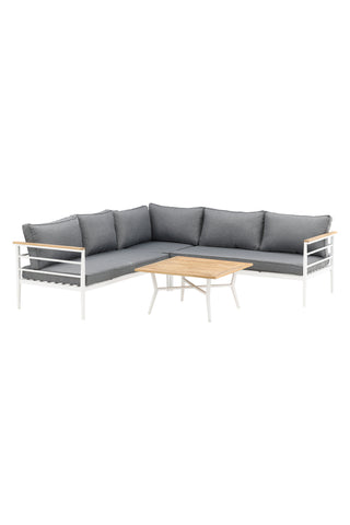Venture Home Mexico Hörnsoffa - Vit Alu / Teak