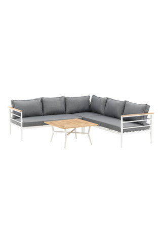 Venture Home Mexico Hörnsoffa - Vit Alu / Teak