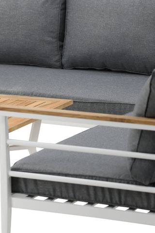 Venture Home Mexico Hörnsoffa - Vit Alu / Teak