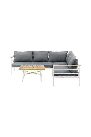 Venture Home Mexico Hörnsoffa - Vit Alu / Teak