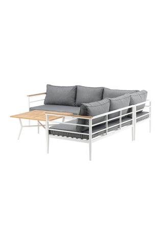 Venture Home Mexico Hörnsoffa - Vit Alu / Teak