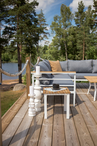 Venture Home Mexico Hörnsoffa - Vit Alu / Teak