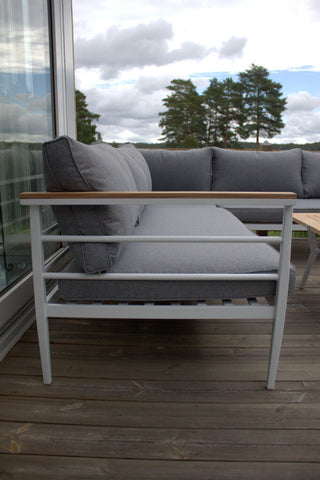 Venture Home Mexico Hörnsoffa - Vit Alu / Teak