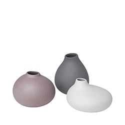 NONA Set med 3 Vaser Pewter, Micro Chip, Bark