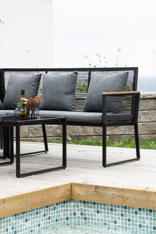 Venture Home Dallas Lounge set - Svart / Grå Polyester