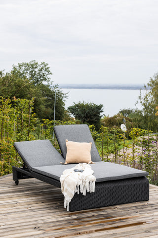 Venture Home London Solsäng - Svart / Mörkgrå Spunpolyester
