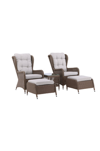 Venture Home Washington Lounge set - Natur / Sand kuddar