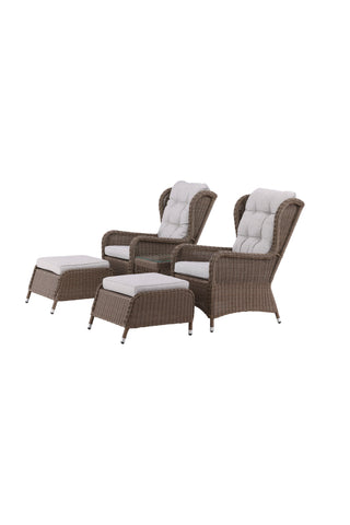 Venture Home Washington Lounge set - Natur / Sand kuddar
