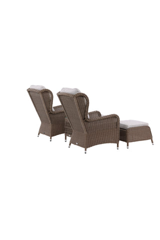 Venture Home Washington Lounge set - Natur / Sand kuddar