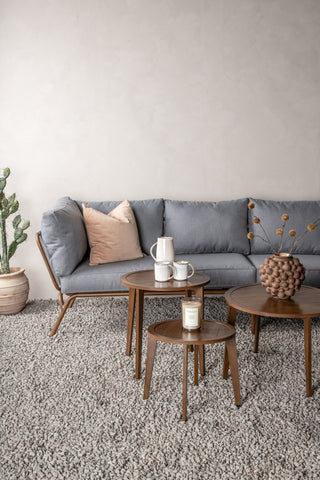 Venture Home Roxo Hörnsoffa - Brun Alu /Grå Wicker / Grå Kudde