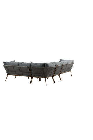 Venture Home Roxo Hörnsoffa - Brun Alu /Grå Wicker / Grå Kudde