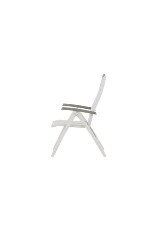 Albany 5:pos Stol 2-pack - Vit Aluminium/Vit Textilene/Aintwood