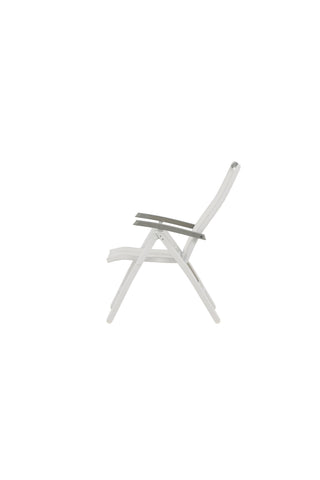 Albany 5:pos Stol 2-pack - Vit Aluminium/Vit Textilene/Aintwood