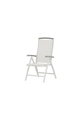 Albany 5:pos Stol 2-pack - Vit Aluminium/Vit Textilene/Aintwood