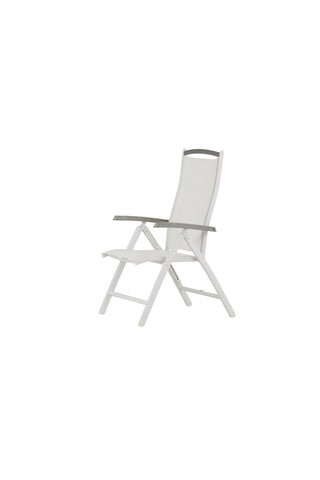 Albany 5:pos Stol 2-pack - Vit Aluminium/Vit Textilene/Aintwood