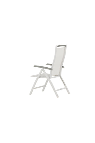 Albany 5:pos Stol 2-pack - Vit Aluminium/Vit Textilene/Aintwood