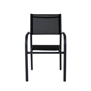 Santorini Armstol (staplingsbar) 2-pack - Svart Alu / Svart Textilene