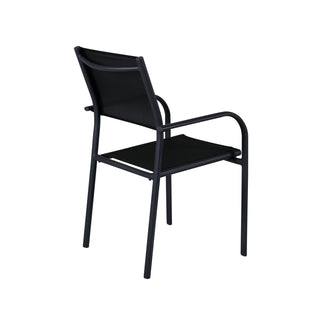 Santorini Armstol (staplingsbar) 2-pack - Svart Alu / Svart Textilene