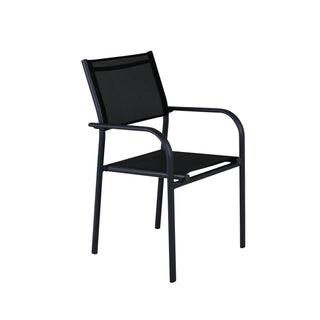 Santorini Armstol (staplingsbar) 2-pack - Svart Alu / Svart Textilene