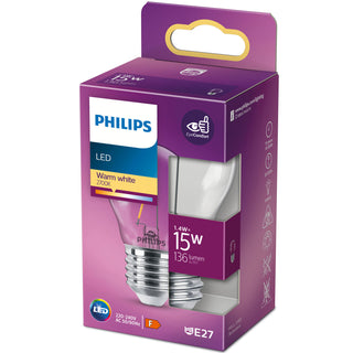 Philips LED E27 Klot 15W Klar 136lm
