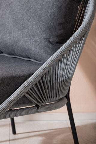 Lindos Lounge Chair 2-pack - Svart/Grå