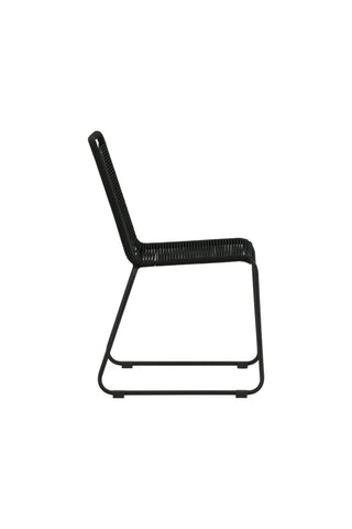 Lindos Stapelstol 2-pack - Svart Alu / Svart rep