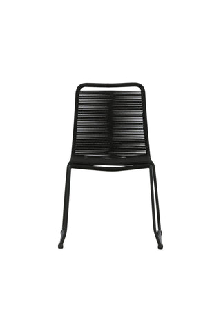 Lindos Stapelstol 2-pack - Svart Alu / Svart rep
