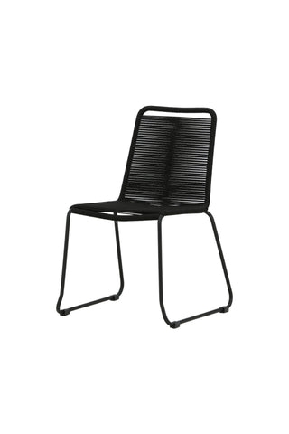Lindos Stapelstol 2-pack - Svart Alu / Svart rep