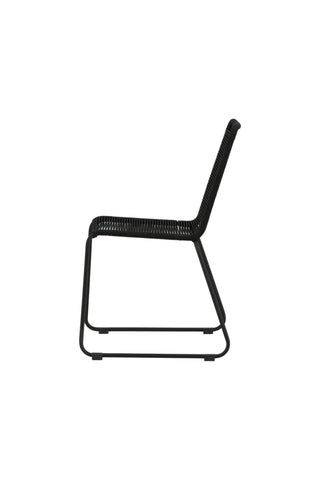 Lindos Stapelstol 2-pack - Svart Alu / Svart rep