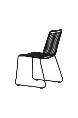 Lindos Stapelstol 2-pack - Svart Alu / Svart rep