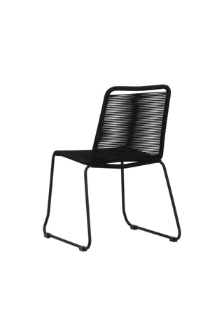 Lindos Stapelstol 2-pack - Svart Alu / Svart rep