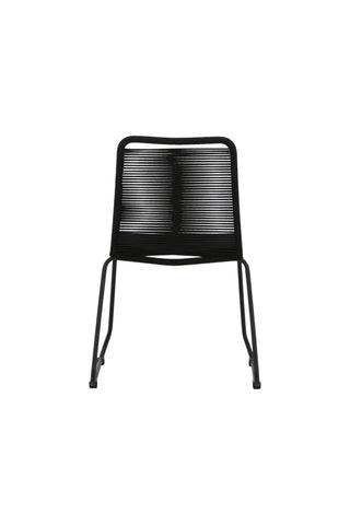 Lindos Stapelstol 2-pack - Svart Alu / Svart rep