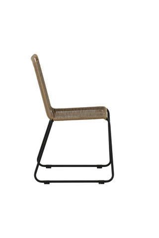 Lindos Stapelstol 2-pack - Svart Alu / Latte rep