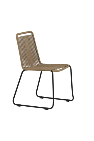 Lindos Stapelstol 2-pack - Svart Alu / Latte rep
