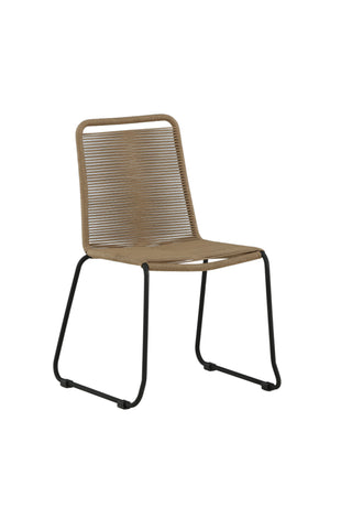 Lindos Stapelstol 2-pack - Svart Alu / Latte rep
