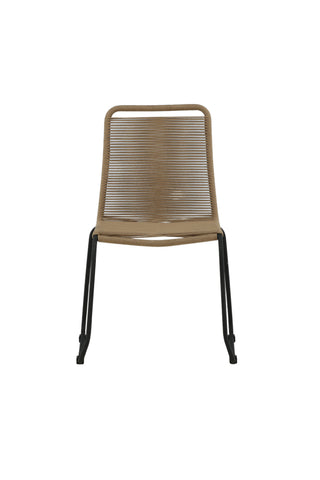 Lindos Stapelstol 2-pack - Svart Alu / Latte rep