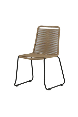Lindos Stapelstol 2-pack - Svart Alu / Latte rep