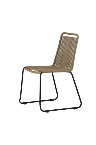 Lindos Stapelstol 2-pack - Svart Alu / Latte rep