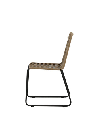Lindos Stapelstol 2-pack - Svart Alu / Latte rep