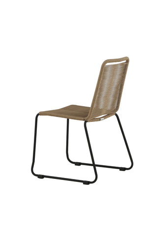 Lindos Stapelstol 2-pack - Svart Alu / Latte rep