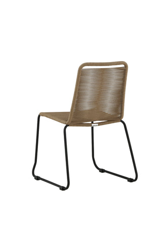 Lindos Stapelstol 2-pack - Svart Alu / Latte rep