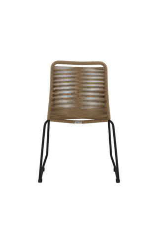 Lindos Stapelstol 2-pack - Svart Alu / Latte rep