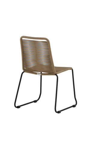 Lindos Stapelstol 2-pack - Svart Alu / Latte rep