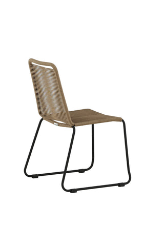 Lindos Stapelstol 2-pack - Svart Alu / Latte rep