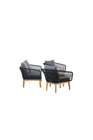 Venture Home Chania Soffset - Svart/Acacia