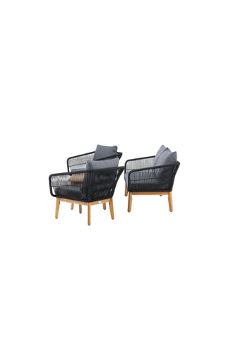 Venture Home Chania Soffset - Svart/Acacia