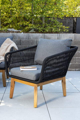 Venture Home Chania Soffset - Svart/Acacia