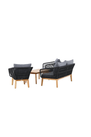 Venture Home Chania Soffset - Svart/Acacia