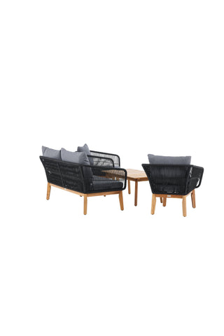 Venture Home Chania Soffset - Svart/Acacia